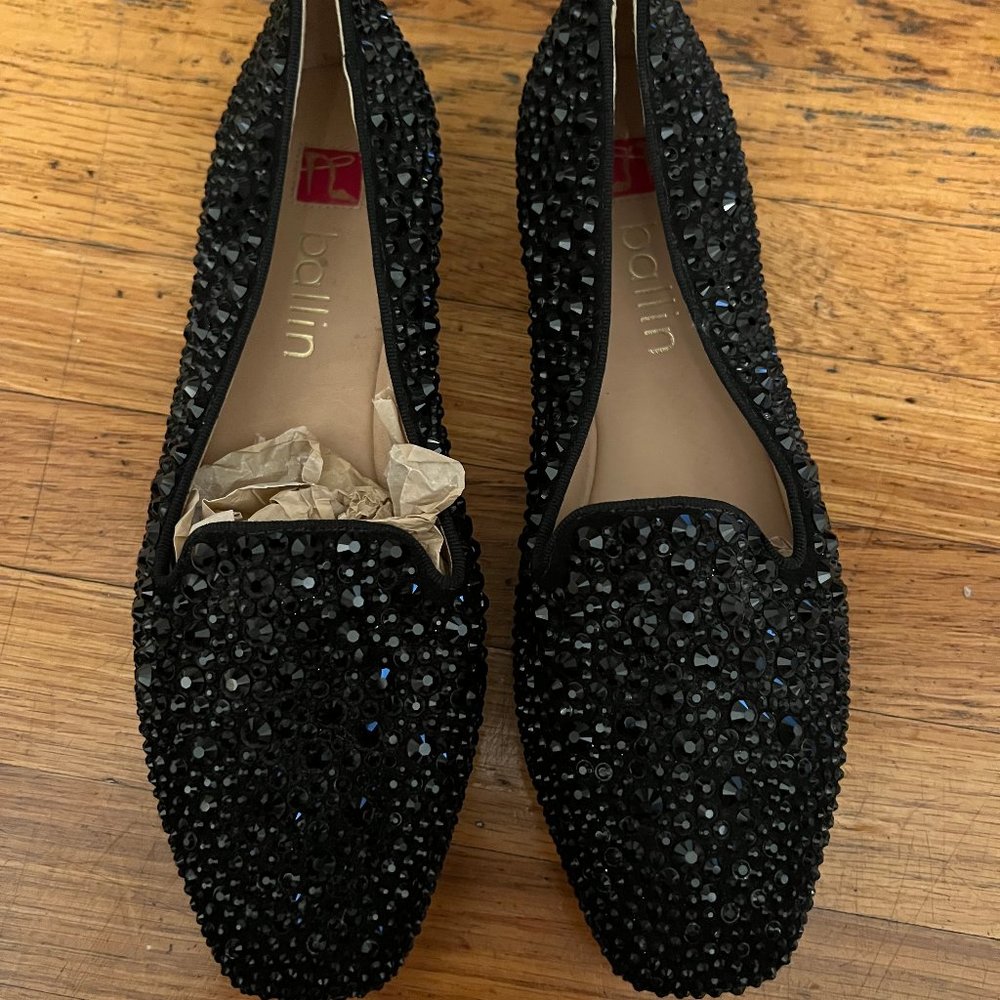 Black Rhinestone Loafers